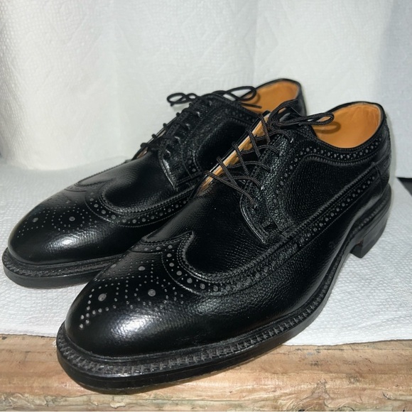 New Iron Age By Bostonian 8.5 D/B Black Wingtip Dress Safety Shoes - Picture 2 of 13